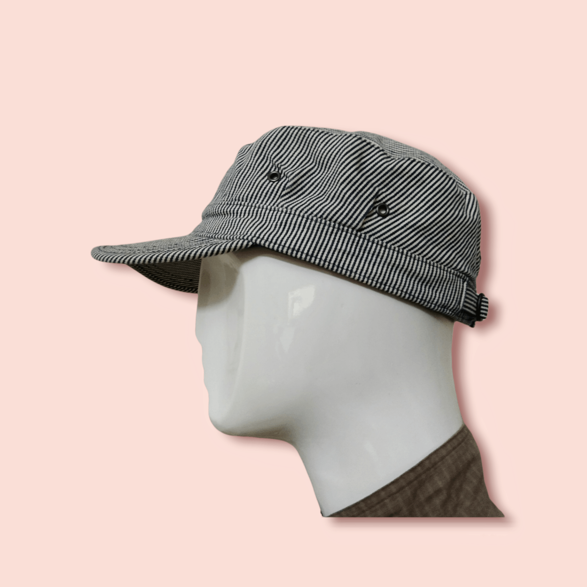 Japanese Brand × Jun Takahashi × Uniqlo VINTAGE UNIQLO HICKORY STRIPES WORKER ARMY HAT Size ONE SIZE - 2 Thumbnail