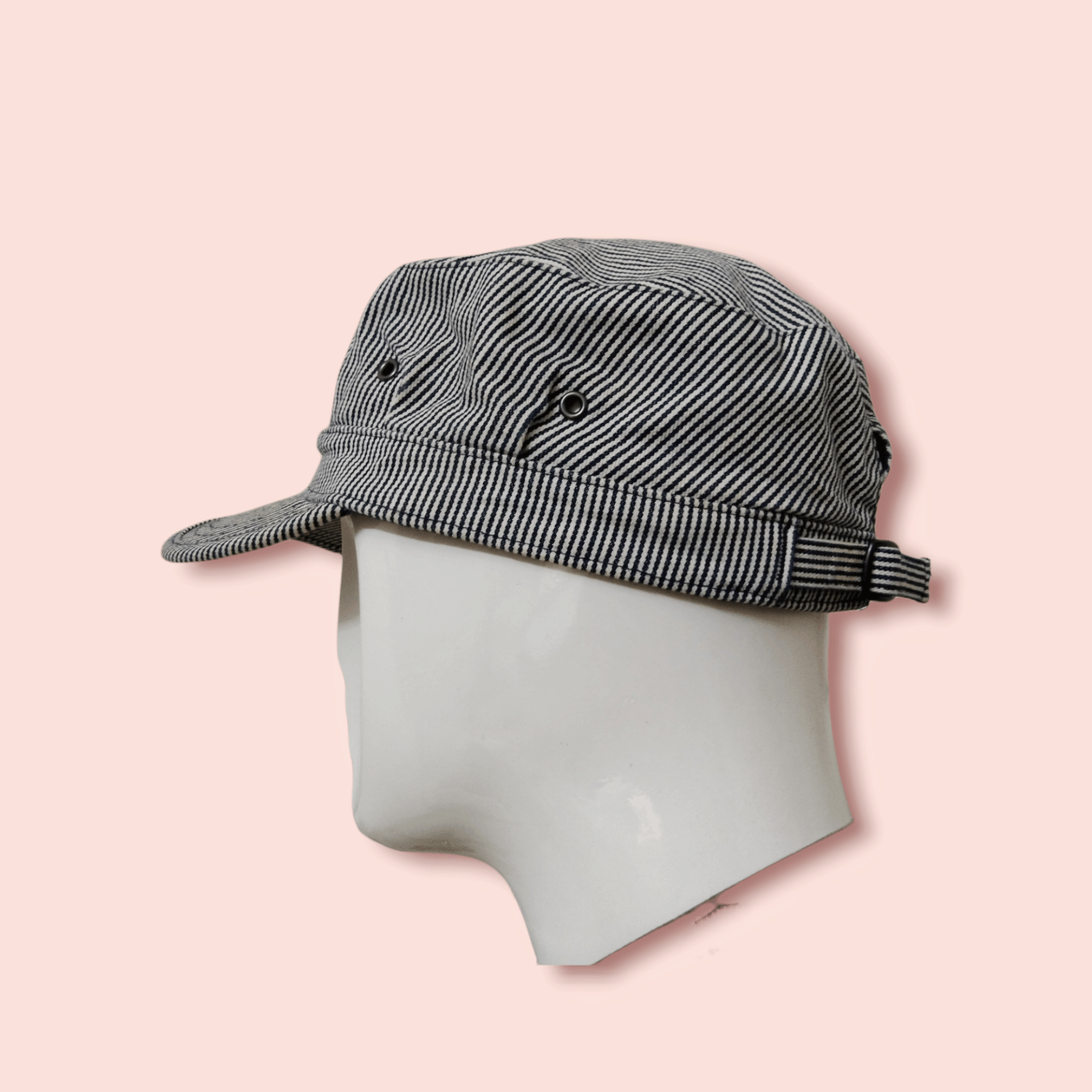 Japanese Brand × Jun Takahashi × Uniqlo VINTAGE UNIQLO HICKORY STRIPES WORKER ARMY HAT Size ONE SIZE - 1 Thumbnail