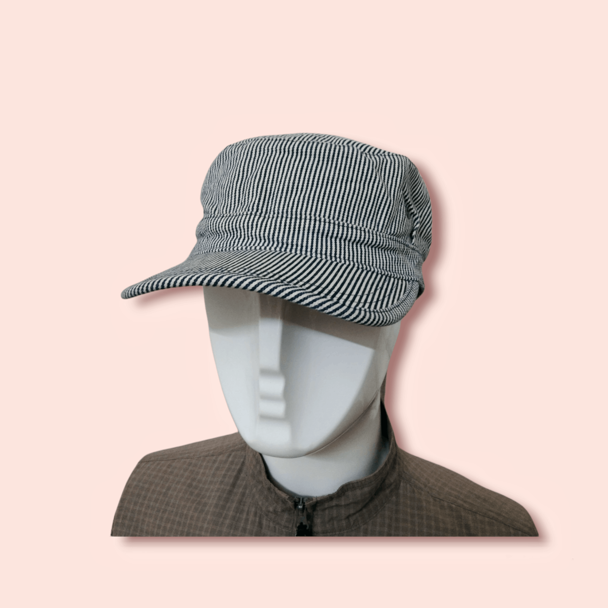 Japanese Brand × Jun Takahashi × Uniqlo VINTAGE UNIQLO HICKORY STRIPES WORKER ARMY HAT Size ONE SIZE - 4 Thumbnail