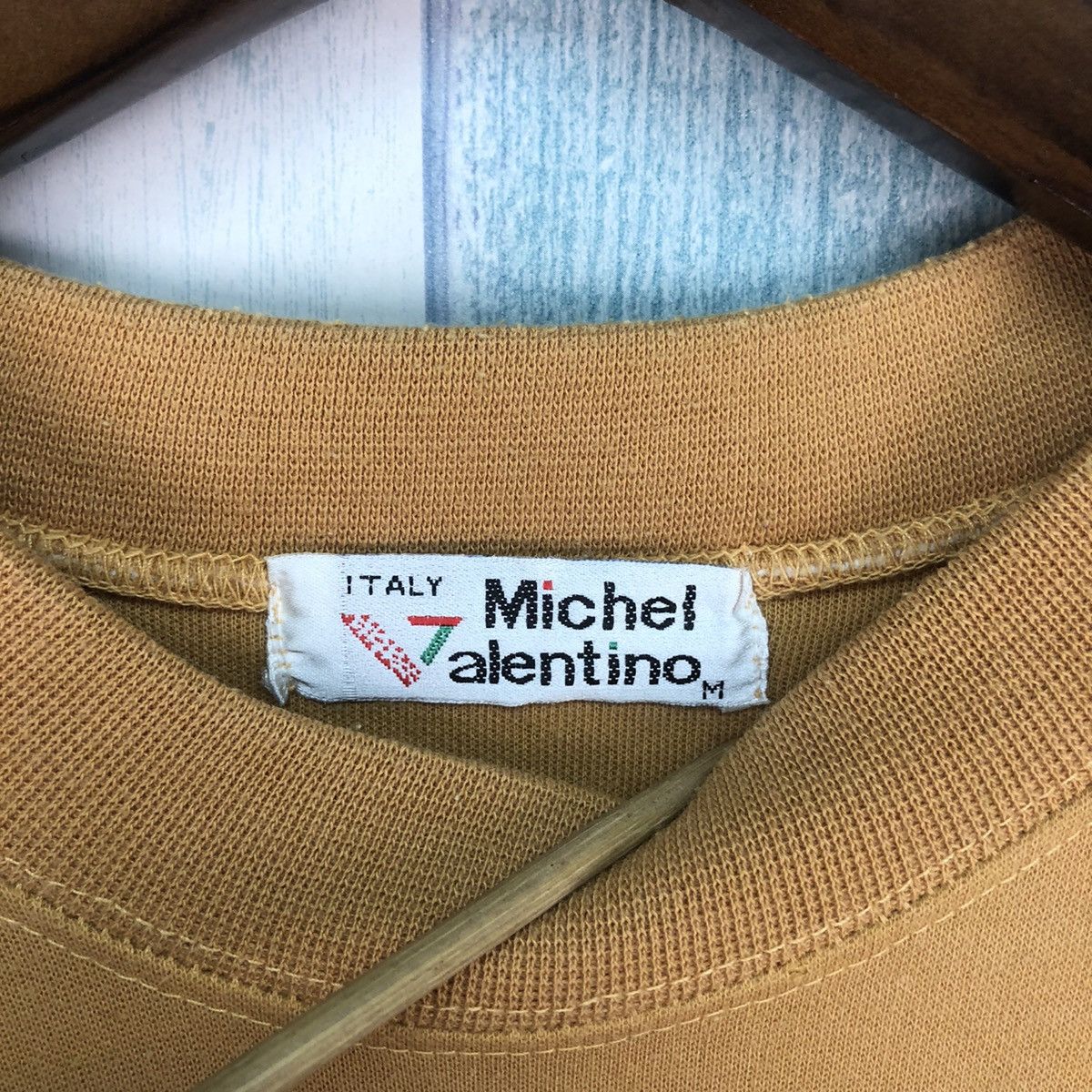 Valentino × Vintage Vintage Michel Valentino Big Logo Embriodery Mustard Jumper Size US M / EU 48-50 / 2 - 6 Thumbnail
