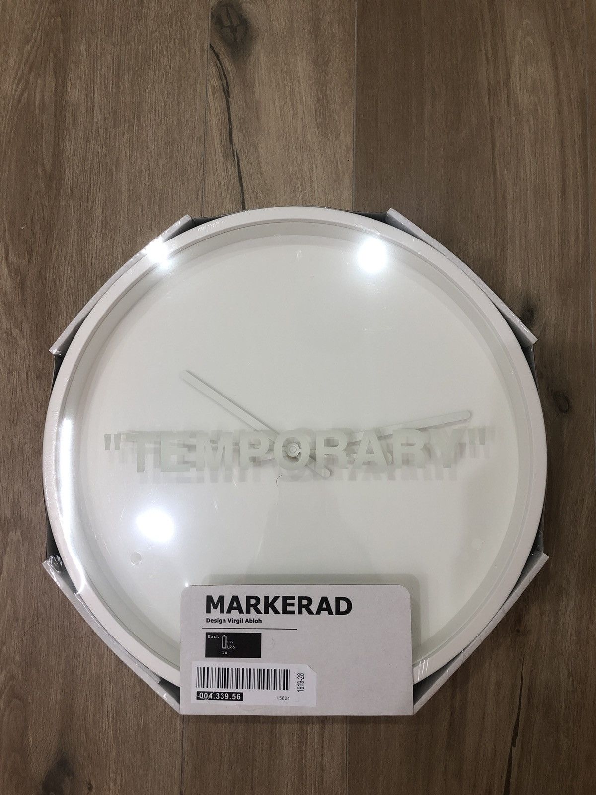 Virgil Abloh x IKEA MARKERAD TEMPORARY Wall Clock White 100