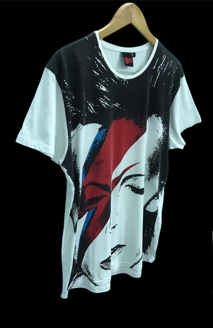 Band Tees David Bowie Overprint Band Roundneck Tshirt Size US L / EU 52-54 / 3 - 4 Thumbnail