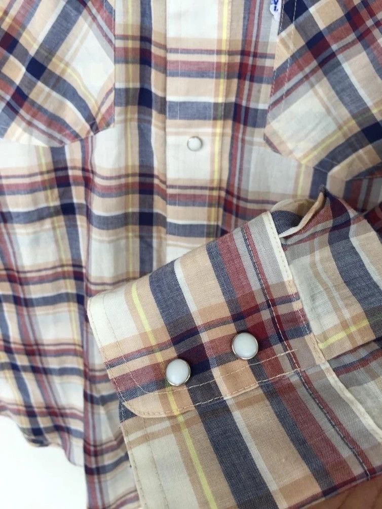 Levi's Vintage Clothing 💥Vintage 80s Western Levi’s Blue Tag Shirt Button Size US XL / EU 56 / 4 - 6 Thumbnail