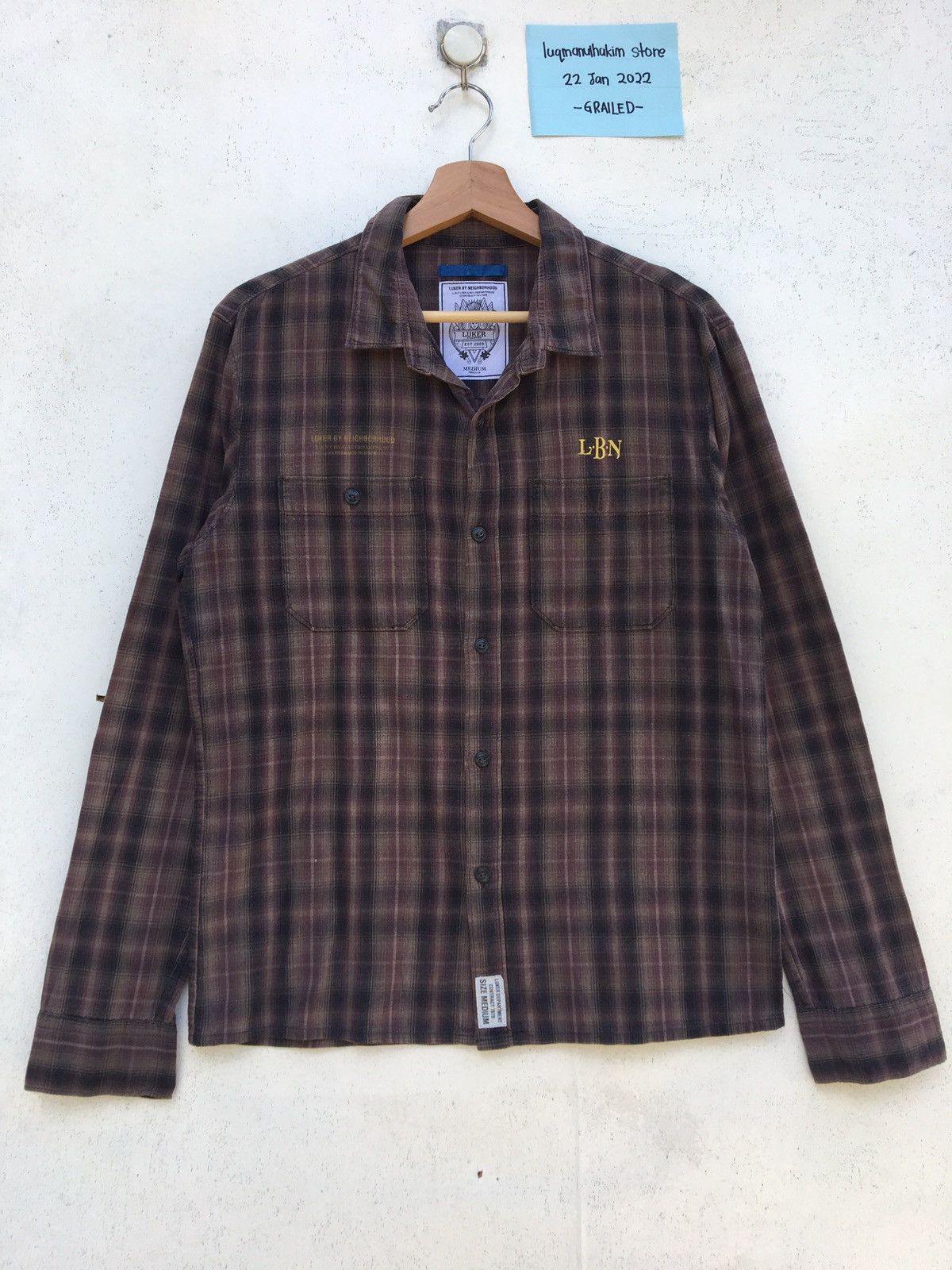image of Luker By Neighborhood Lumberjack Flannel Shirt in Purple, Men's (Size Medium)