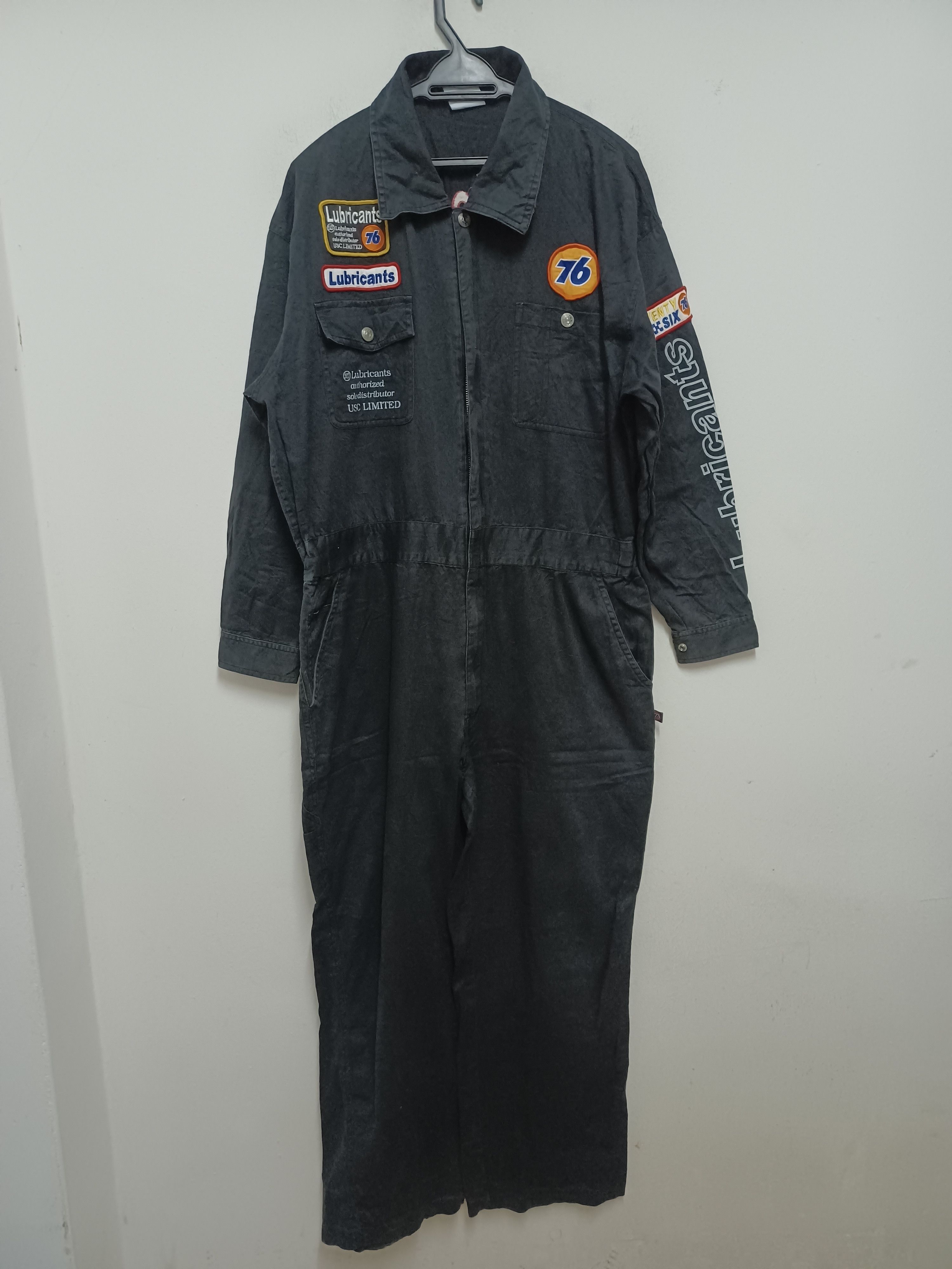 EMBROIDERY SPELL OUT LUBRICANTS 76 OVERALL