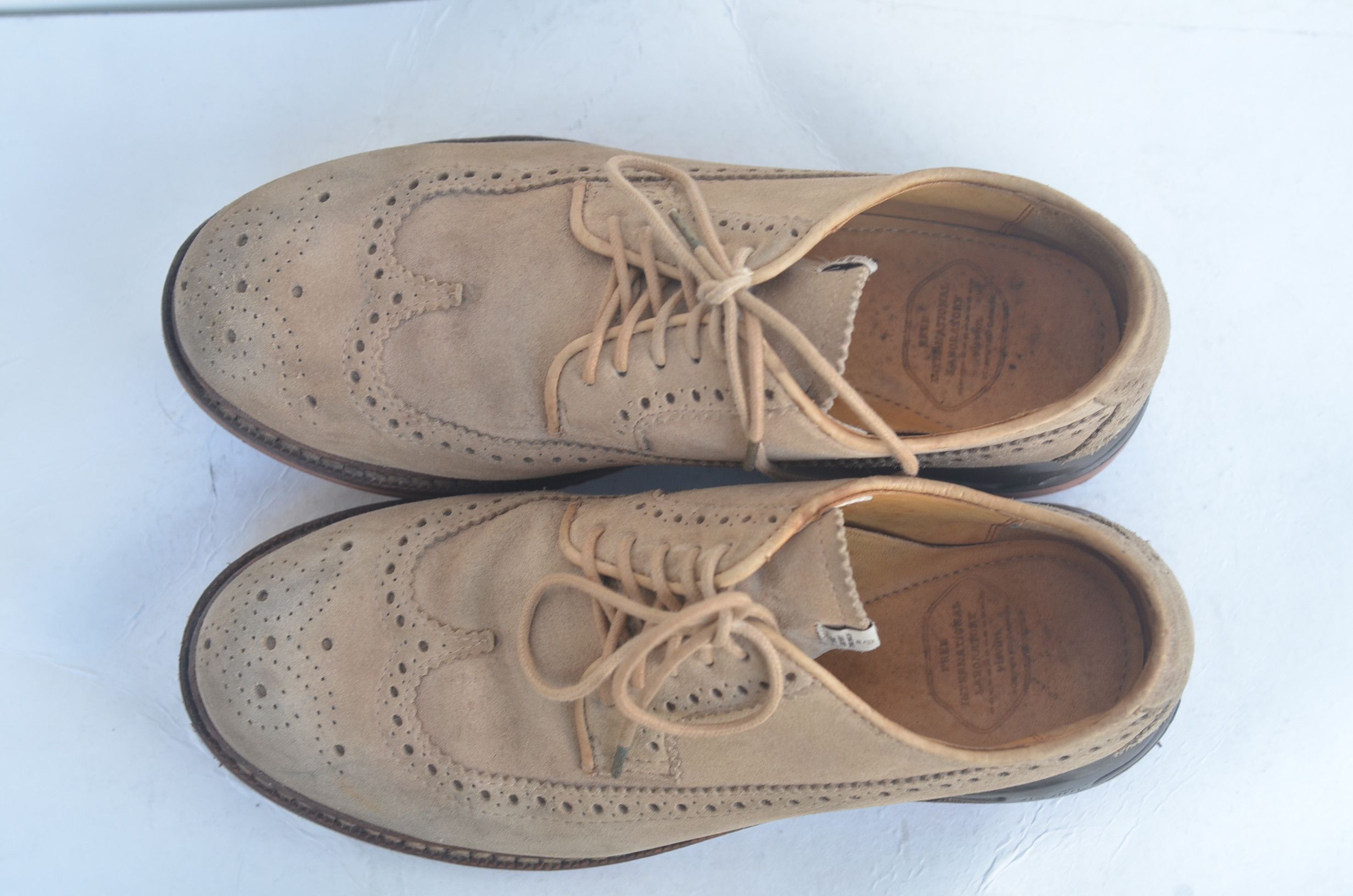 VISVIM PATRICIAN WT FOLK WINGTIP SUEDE SHOES FREE SHIPPING
