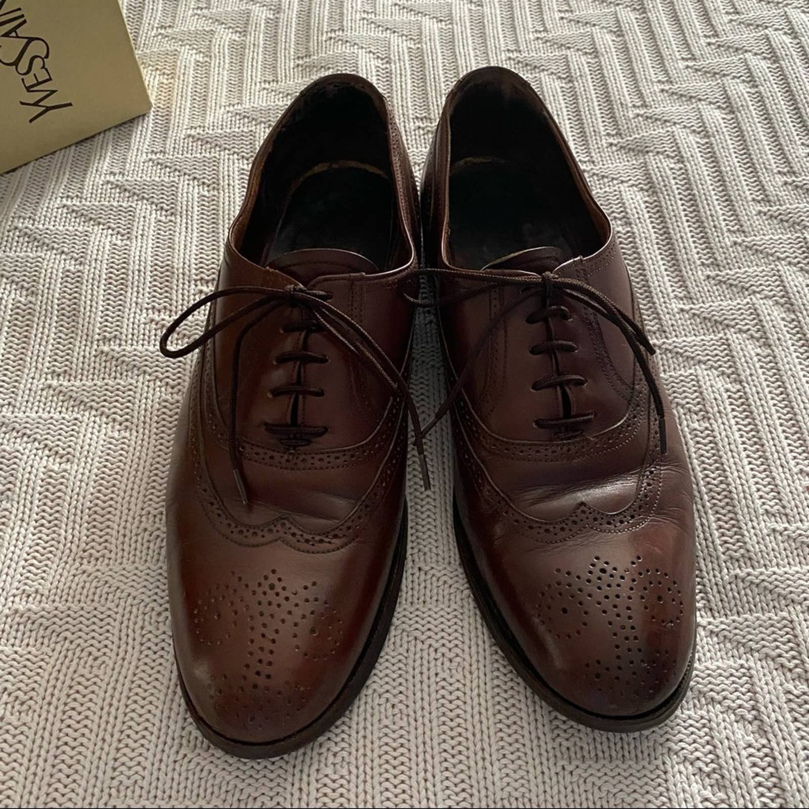 Yves Saint Laurent Vintage YSL brown leather brogue Oxford shoes 