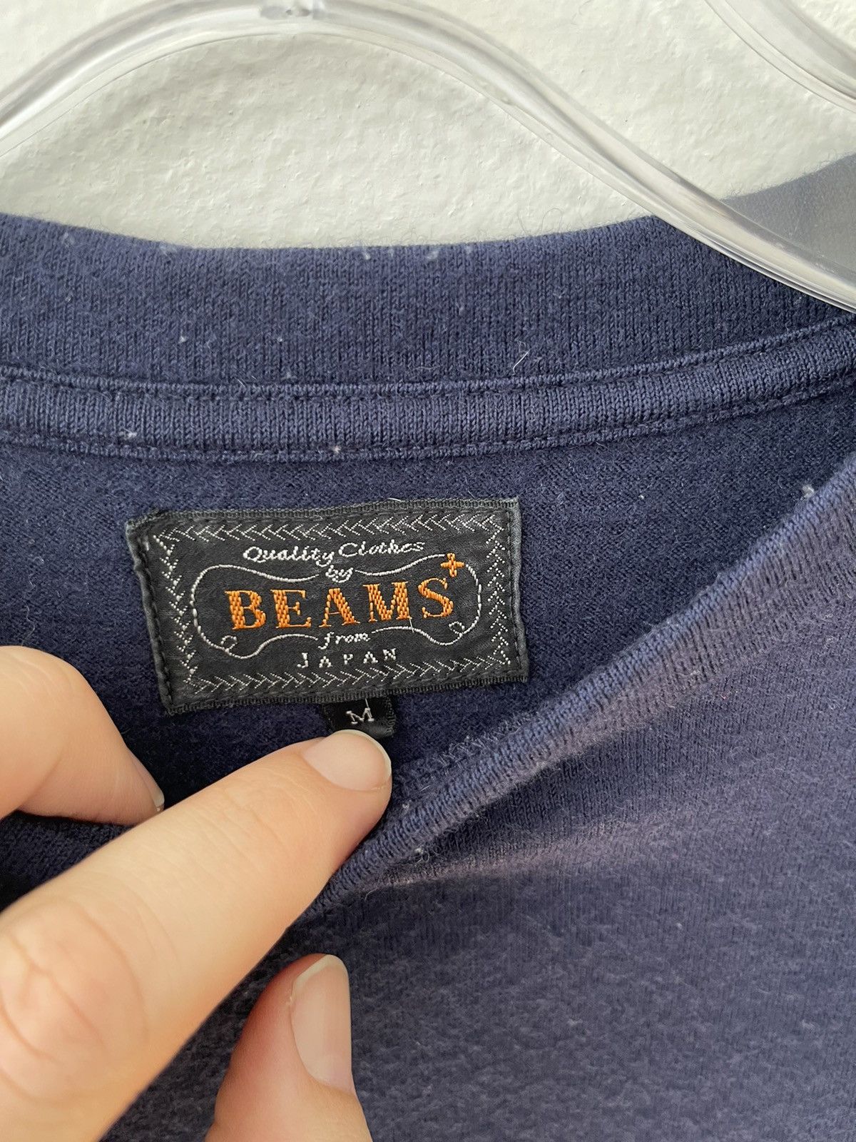 Beams Plus Beams+ Japanese Long Sleeve Merino Pocket Tee Navy Size US M / EU 48-50 / 2 - 2 Thumbnail