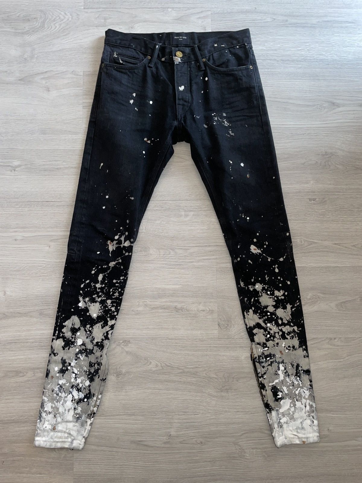 Fear of God FOG 5th collection unique paint splatter denim | Grailed