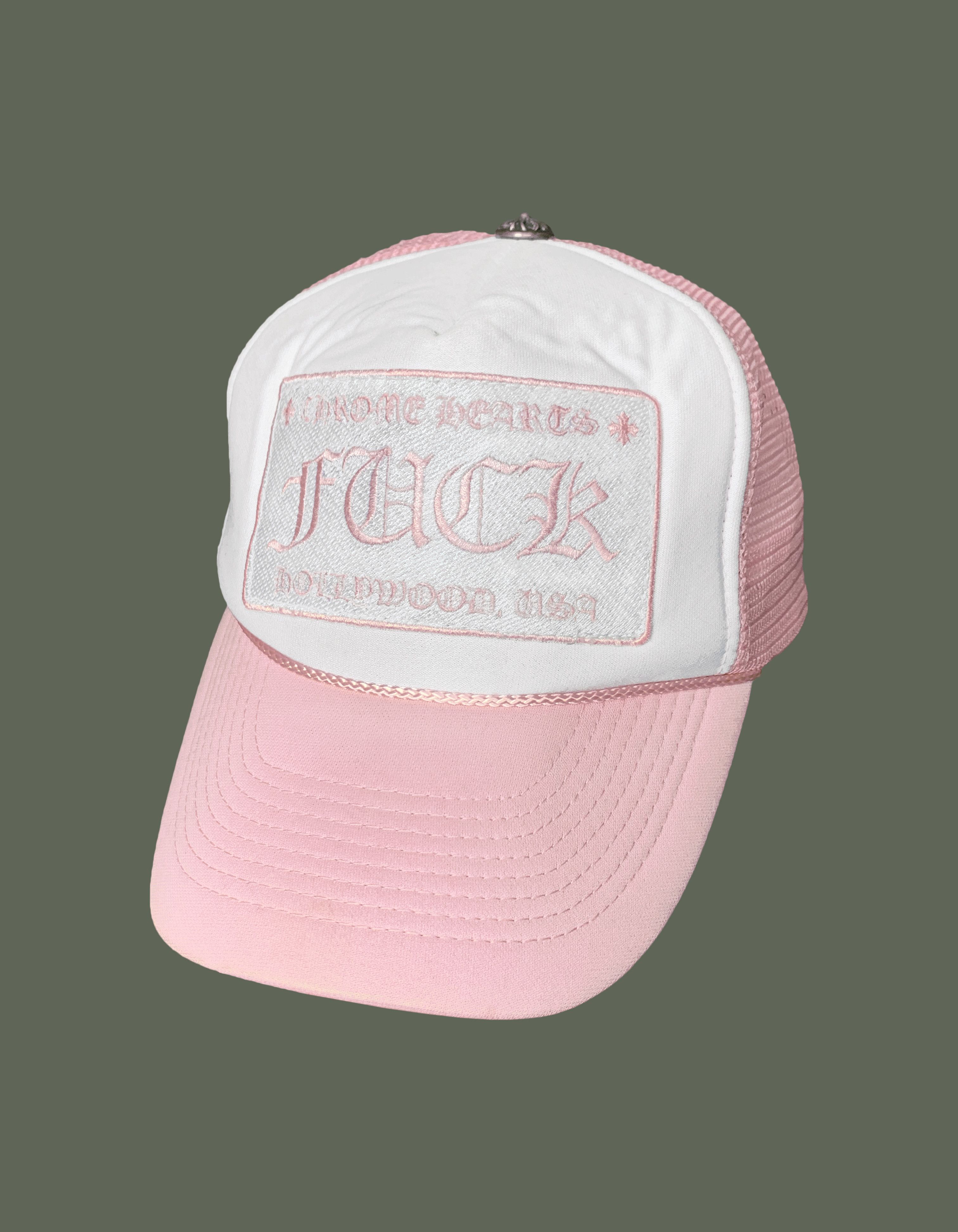 pink chrome heart hat