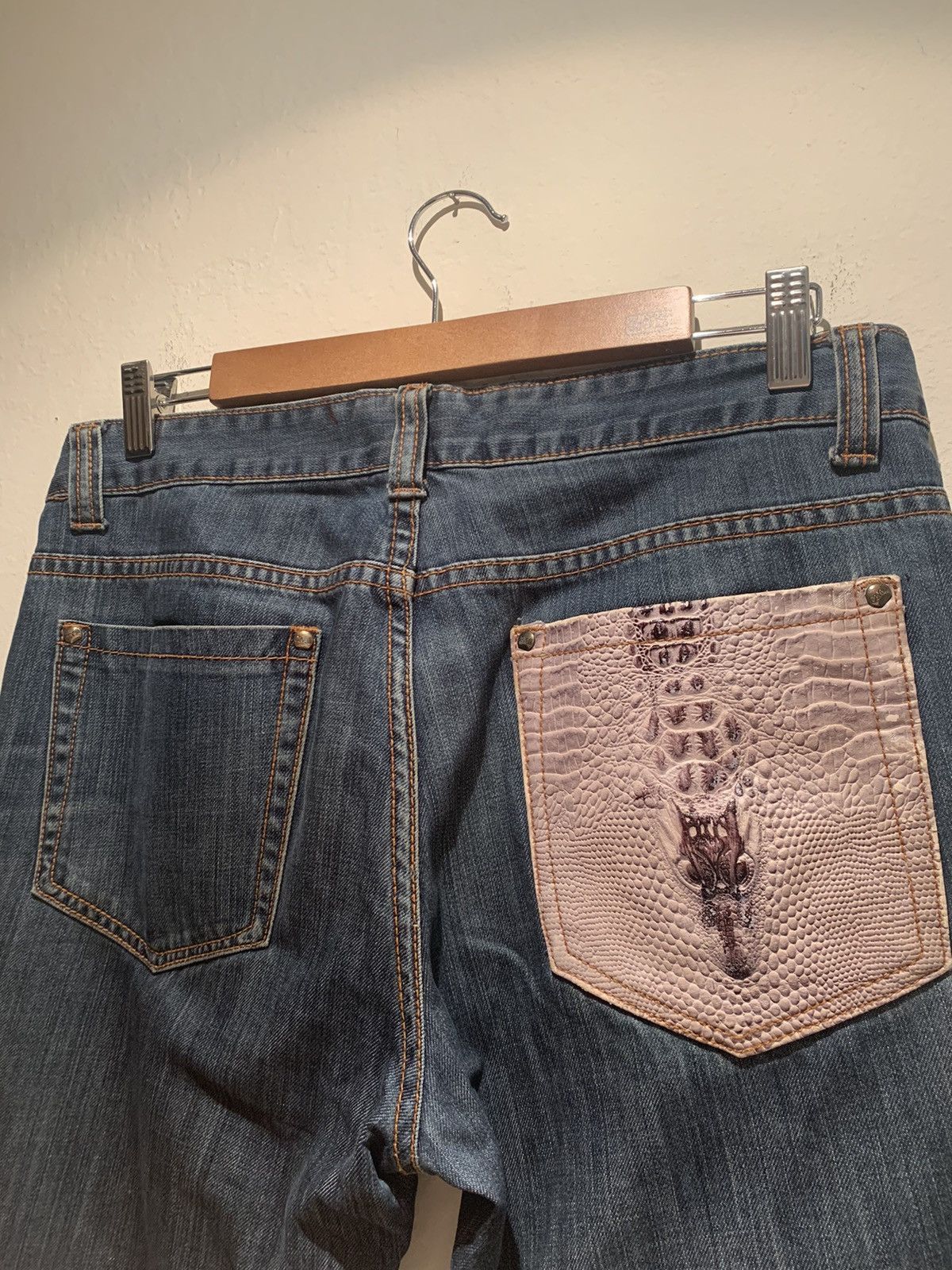 Just Cavalli *RARE* Vintage Just Roberto Cavalli Reptile Pocket Jeans Size US 32 / EU 48 - 4 Thumbnail