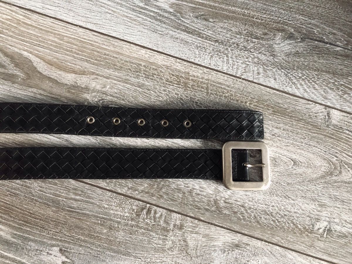 Bottega Veneta × Vintage Vintage Bottega Veneta Leather Black Belt Size 95/38 Size ONE SIZE - 2 Thumbnail