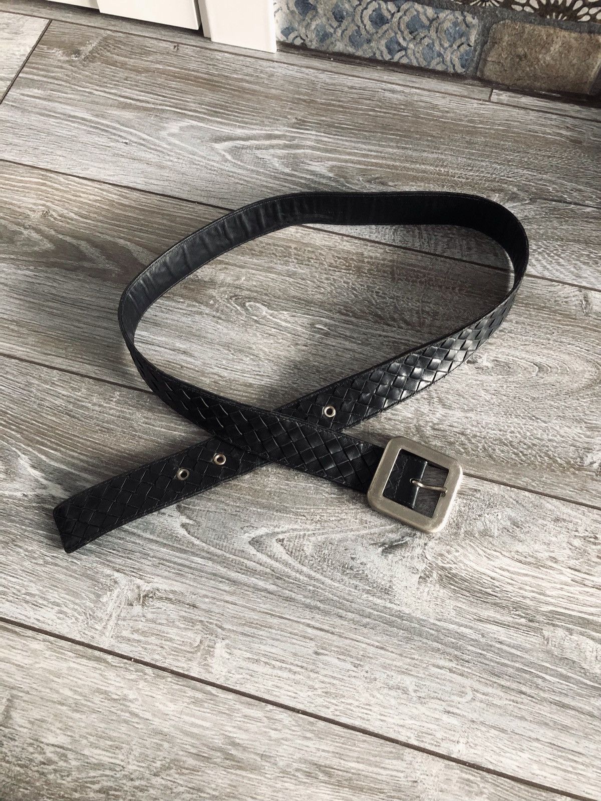 Bottega Veneta × Vintage Vintage Bottega Veneta Leather Black Belt Size 95/38 Size ONE SIZE - 1 Thumbnail