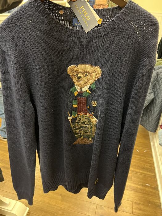 Polo Ralph Lauren Deadstock Polo Bear Scholar Bear Wool Sweater | Grailed