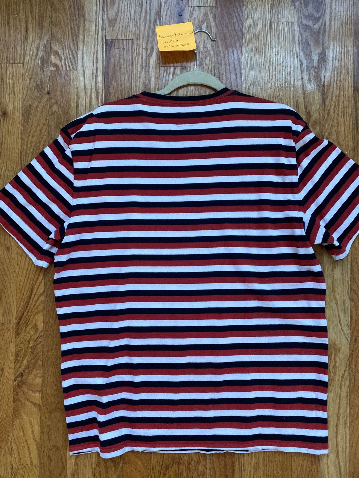 Red and white striped shirt guess clearance