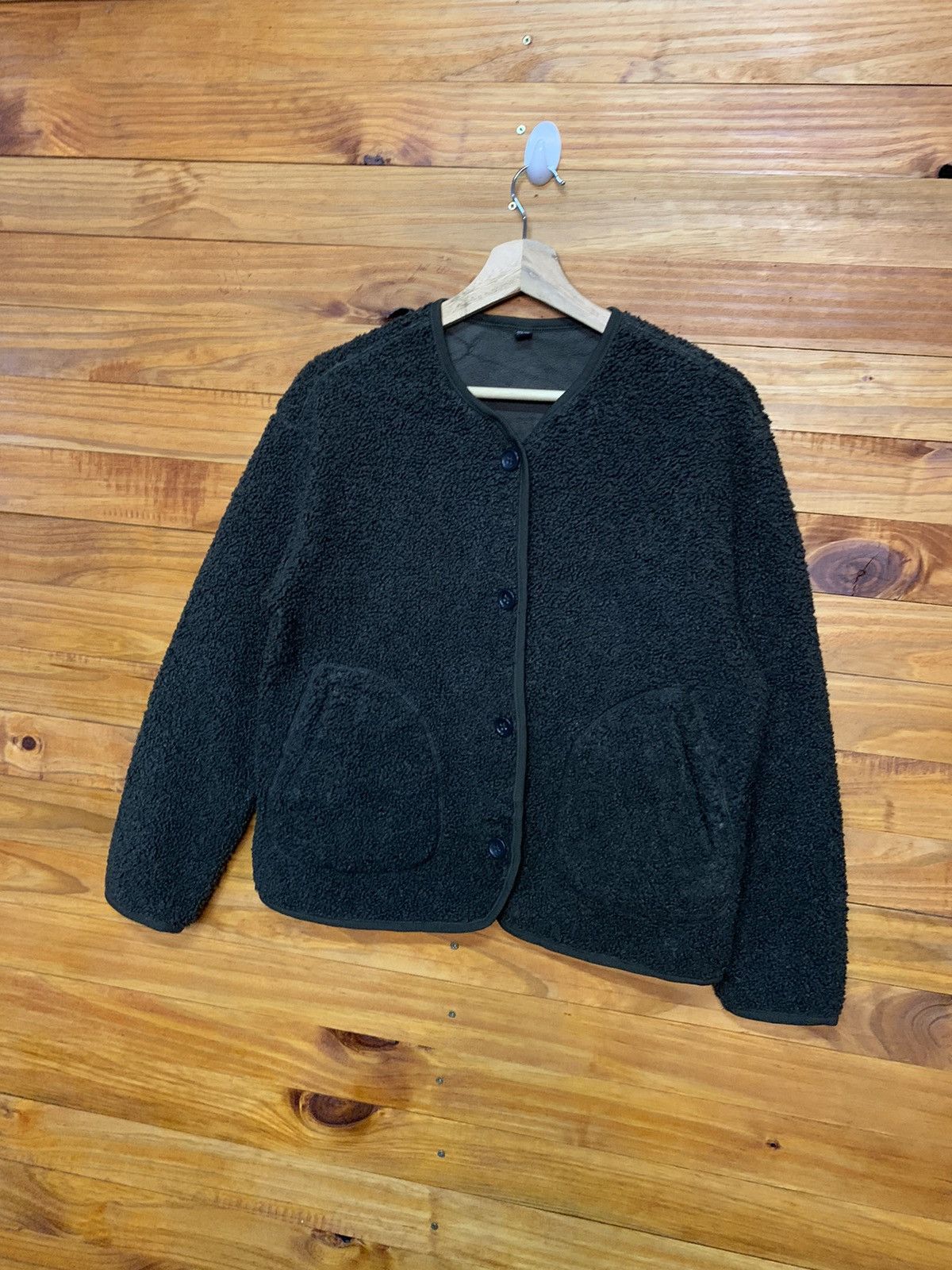 Uniqlo Uniqlo Green Button Up Fleece Jacket Size US L / EU 52-54 / 3 - 3 Thumbnail