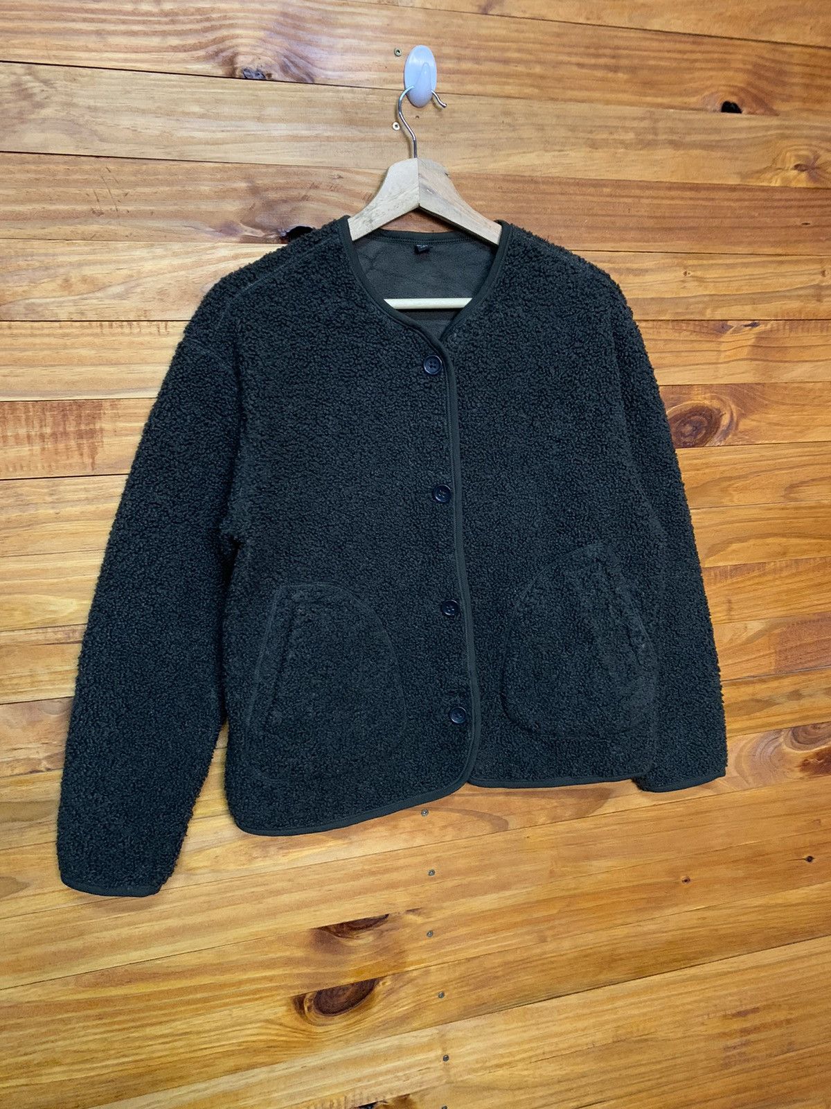 Uniqlo Uniqlo Green Button Up Fleece Jacket Size US L / EU 52-54 / 3 - 2 Thumbnail