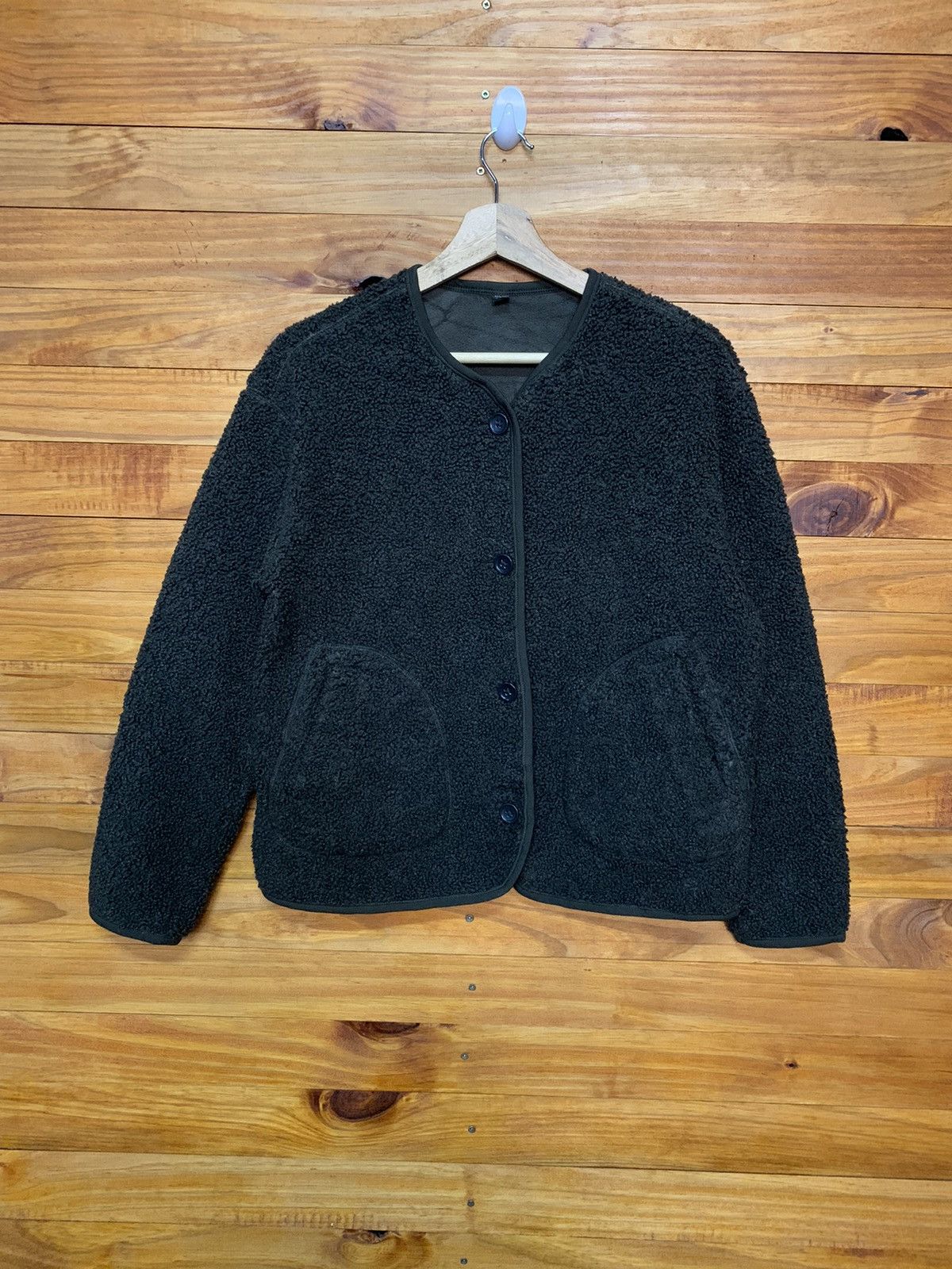 Uniqlo Uniqlo Green Button Up Fleece Jacket Size US L / EU 52-54 / 3 - 1 Thumbnail