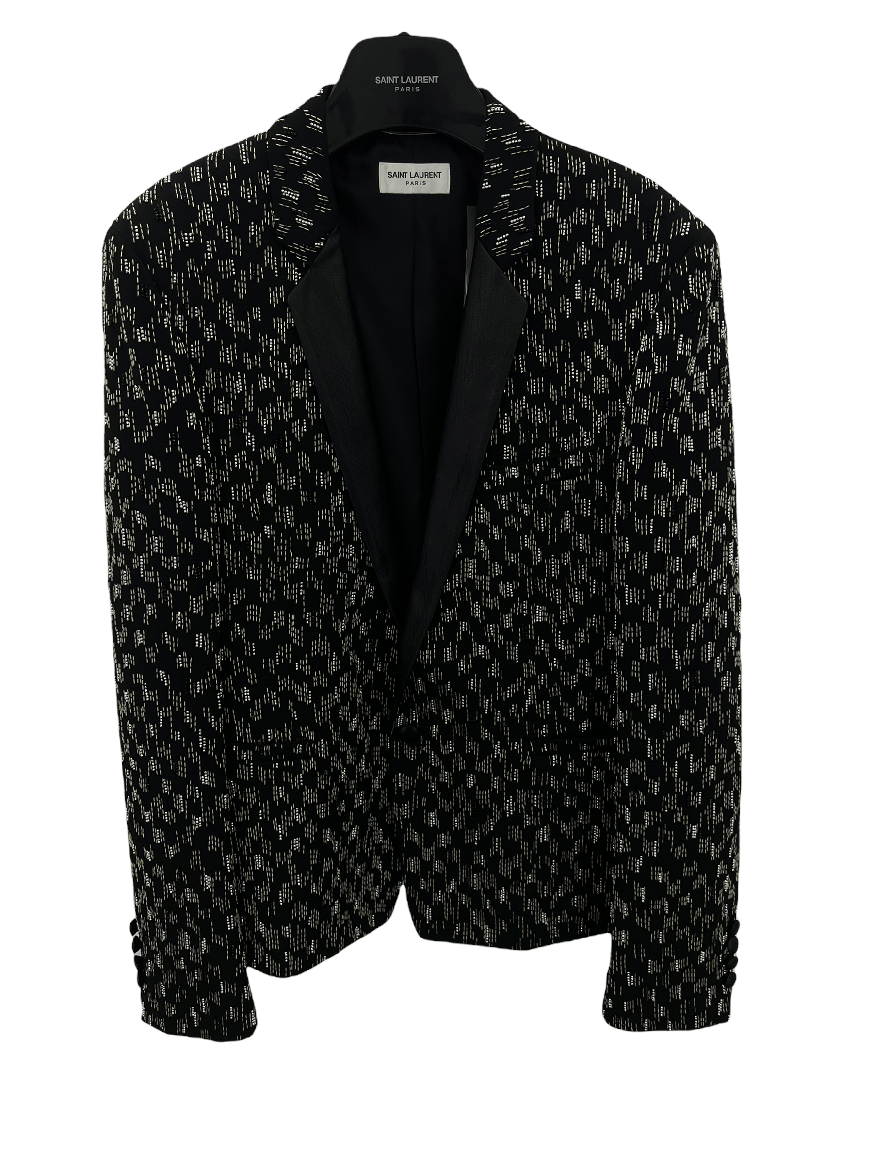 BLAZER VESTE BRODE DAMIER ALLOVER GDP NOIR SS18