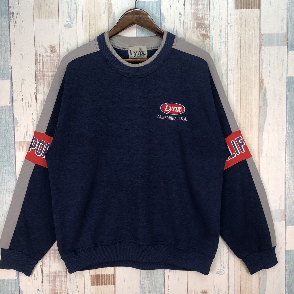 Vintage Vintage 90s Lynx California USA Big Logo Sweatshirts Size US L / EU 52-54 / 3 - 4 Thumbnail