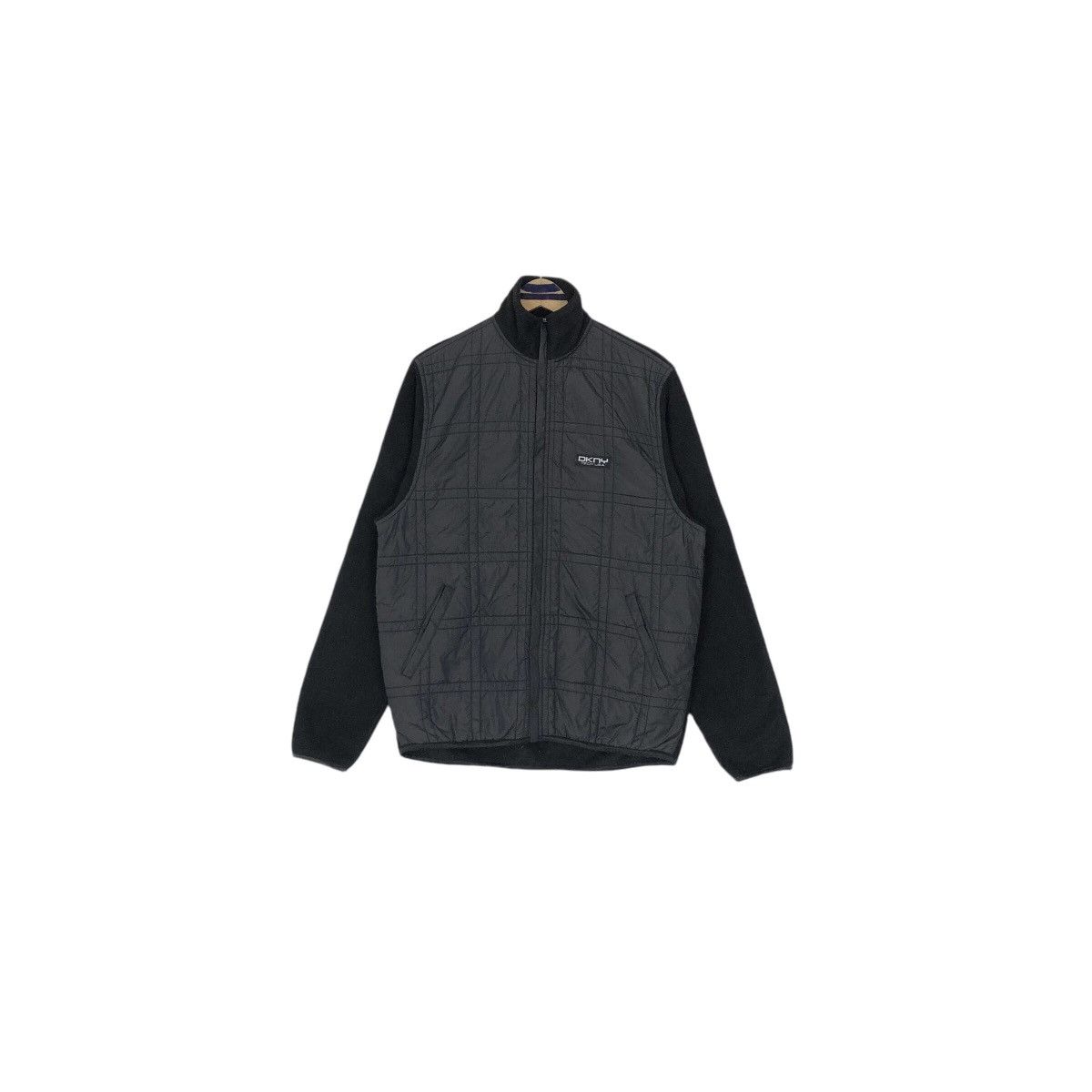 DKNY Vintage DKNY Active Quilted Fleece Sweater Zip Up Designer Size US L / EU 52-54 / 3 - 2 Thumbnail