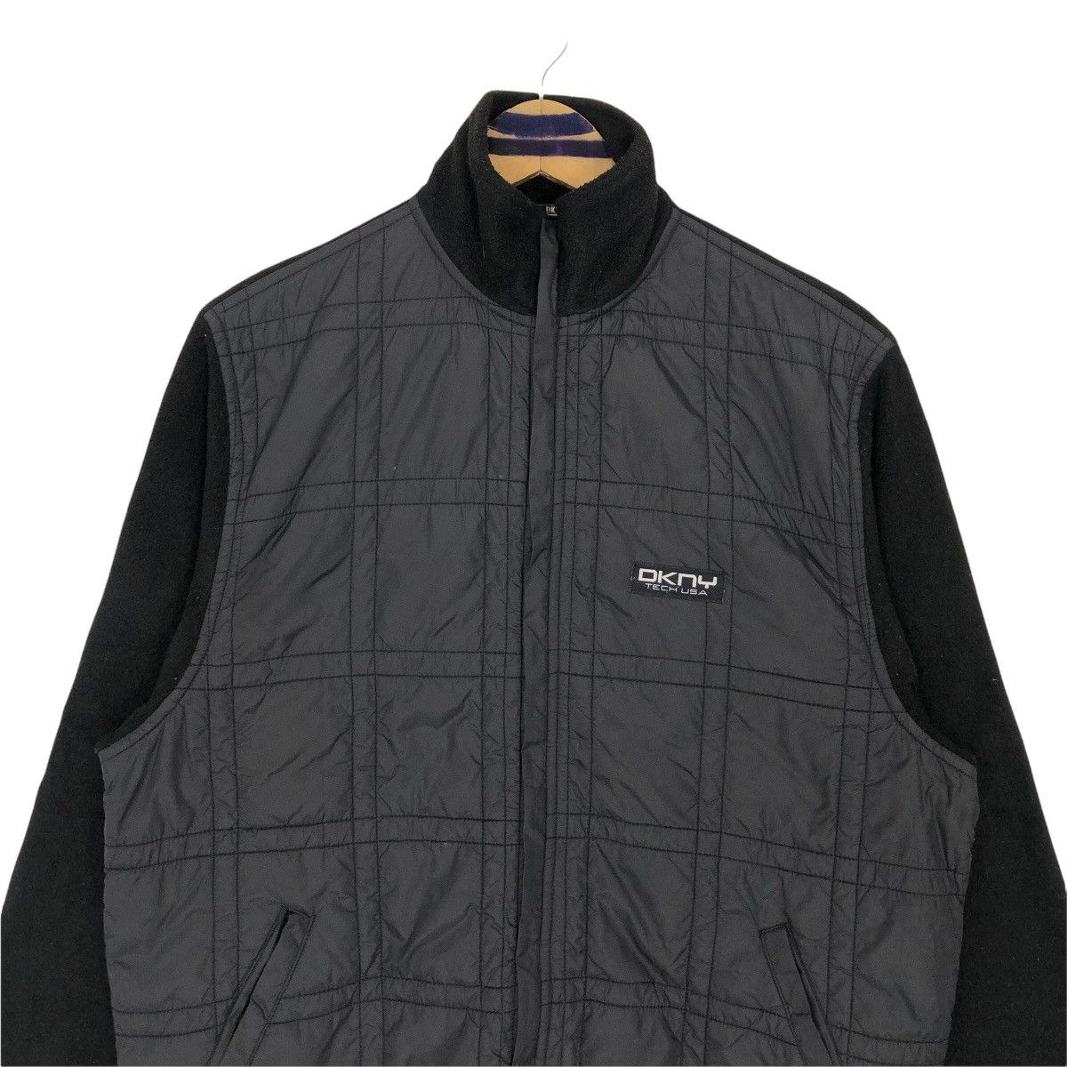 DKNY Vintage DKNY Active Quilted Fleece Sweater Zip Up Designer Size US L / EU 52-54 / 3 - 5 Thumbnail
