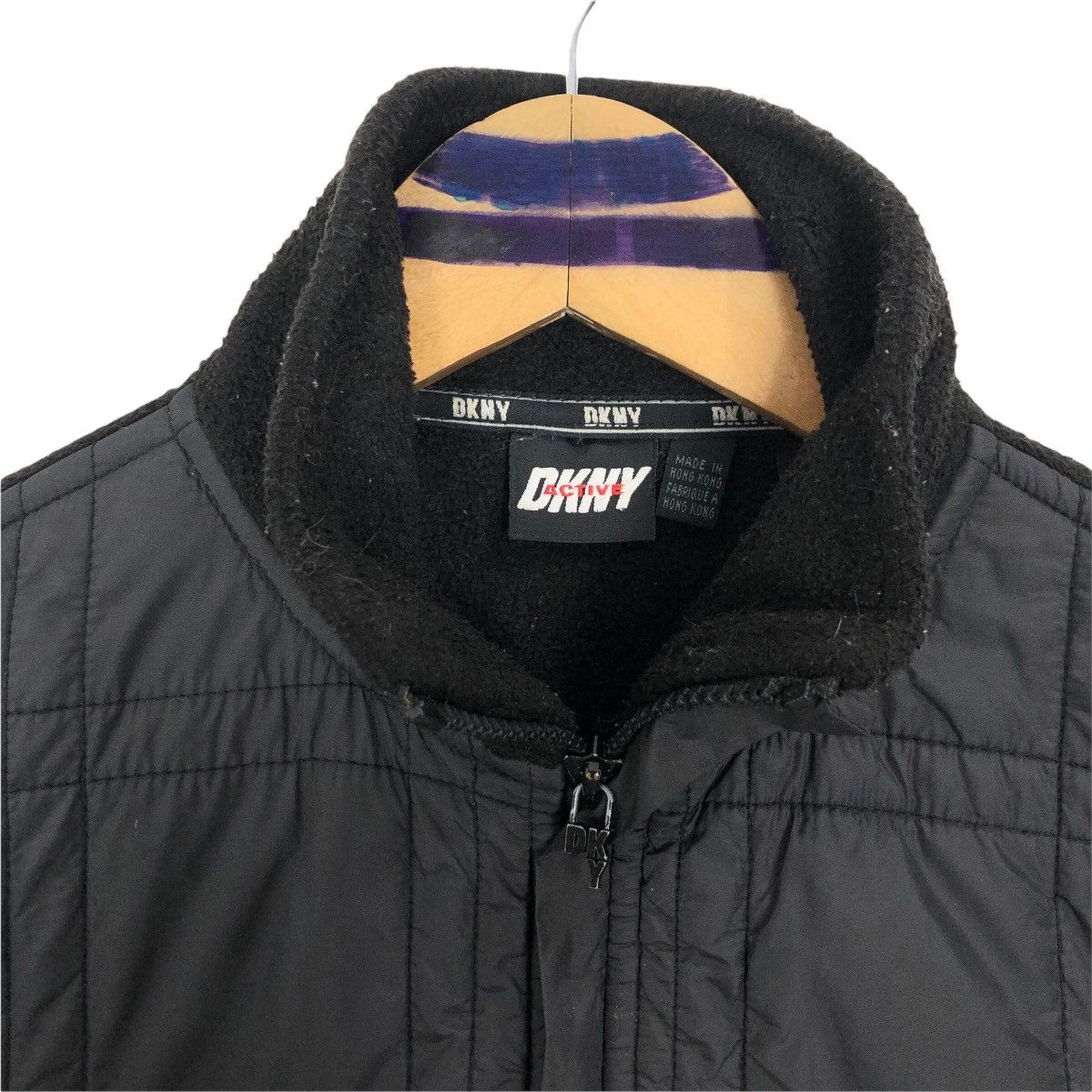 DKNY Vintage DKNY Active Quilted Fleece Sweater Zip Up Designer Size US L / EU 52-54 / 3 - 6 Thumbnail