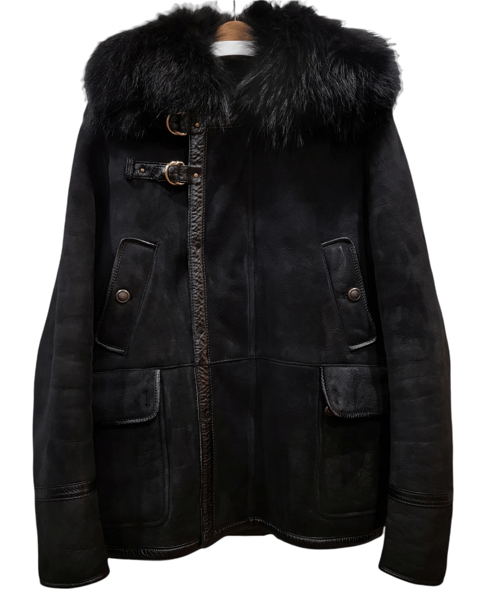 Gucci $8k Fur Collar Aviator Shearling Leather Jacket | Grailed