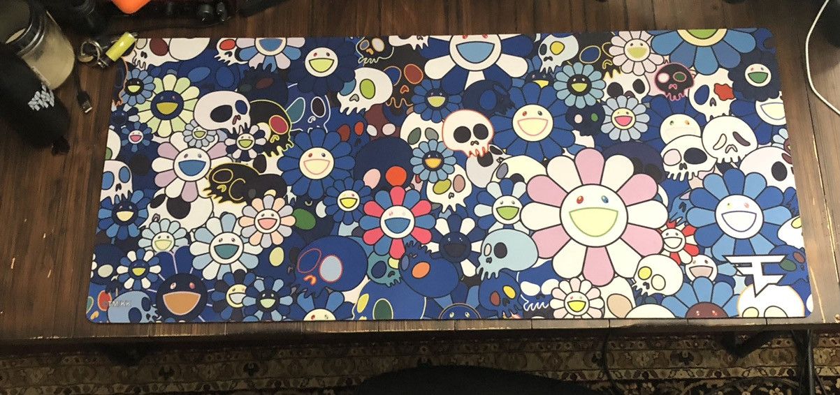 TAKASHI buy MURAKAMI X FAZE CLAN LARGE MOUSEPAD BLUE