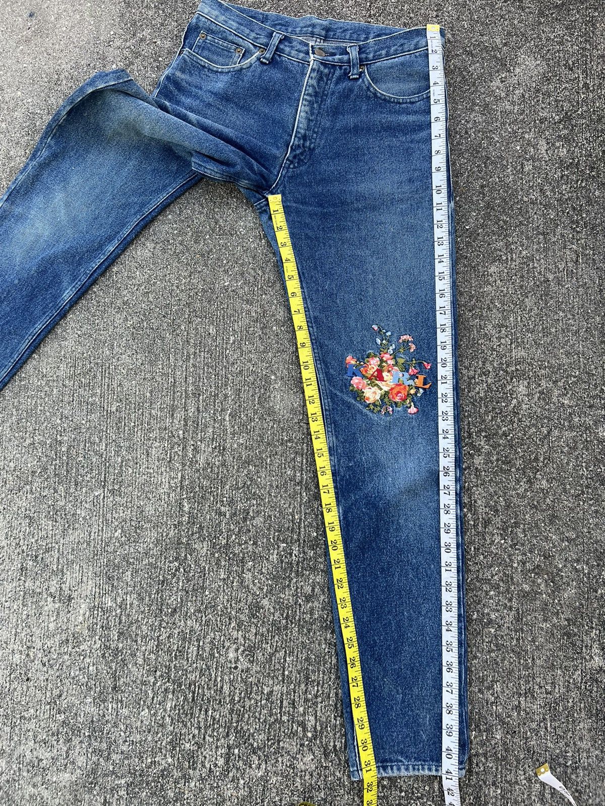 Karl Helmut Vintage 90s Karl Helmut Japan Embroidery Denim Blue Jeans Size US 30 / EU 46 - 4 Thumbnail