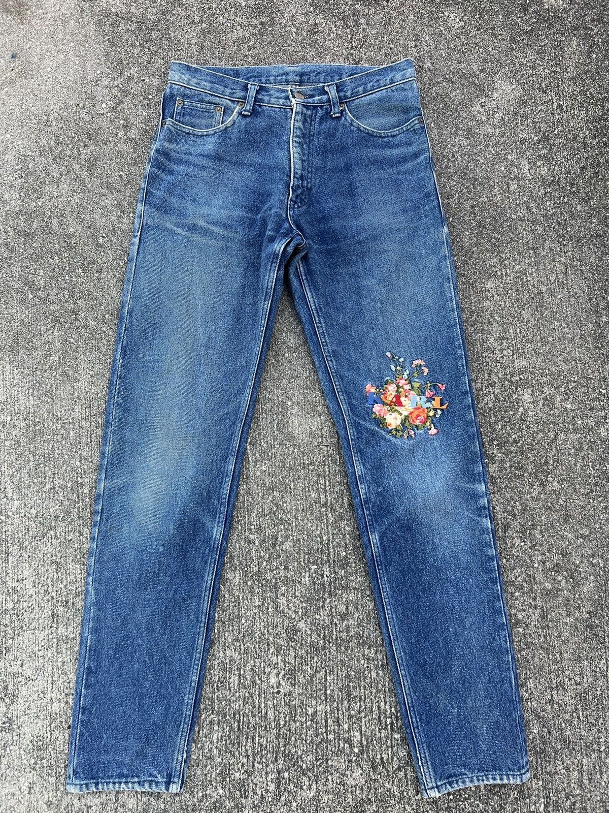Karl Helmut Vintage 90s Karl Helmut Japan Embroidery Denim Blue Jeans Size US 30 / EU 46 - 1 Thumbnail