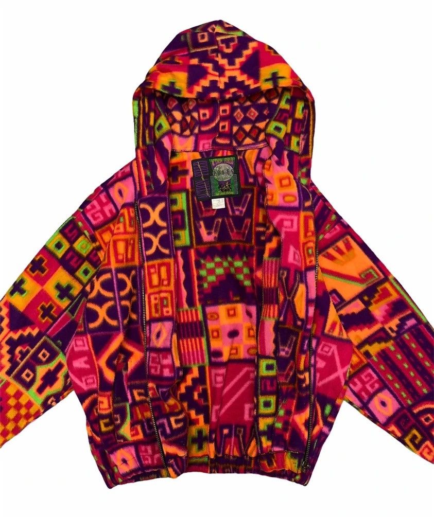 Japanese Brand × Vintage Patchwork 90's Style Action Field Hooded Fleece Size US L / EU 52-54 / 3 - 4 Thumbnail
