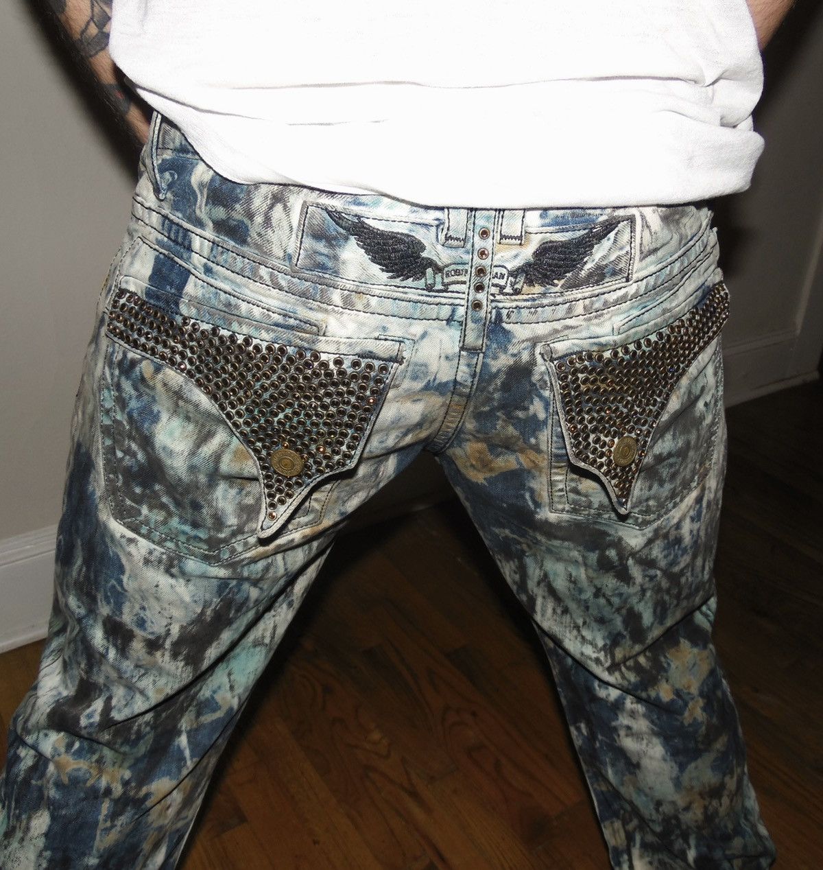 Robins Jeans Long Flap Swarovski Crystal Robins Jeans | Grailed