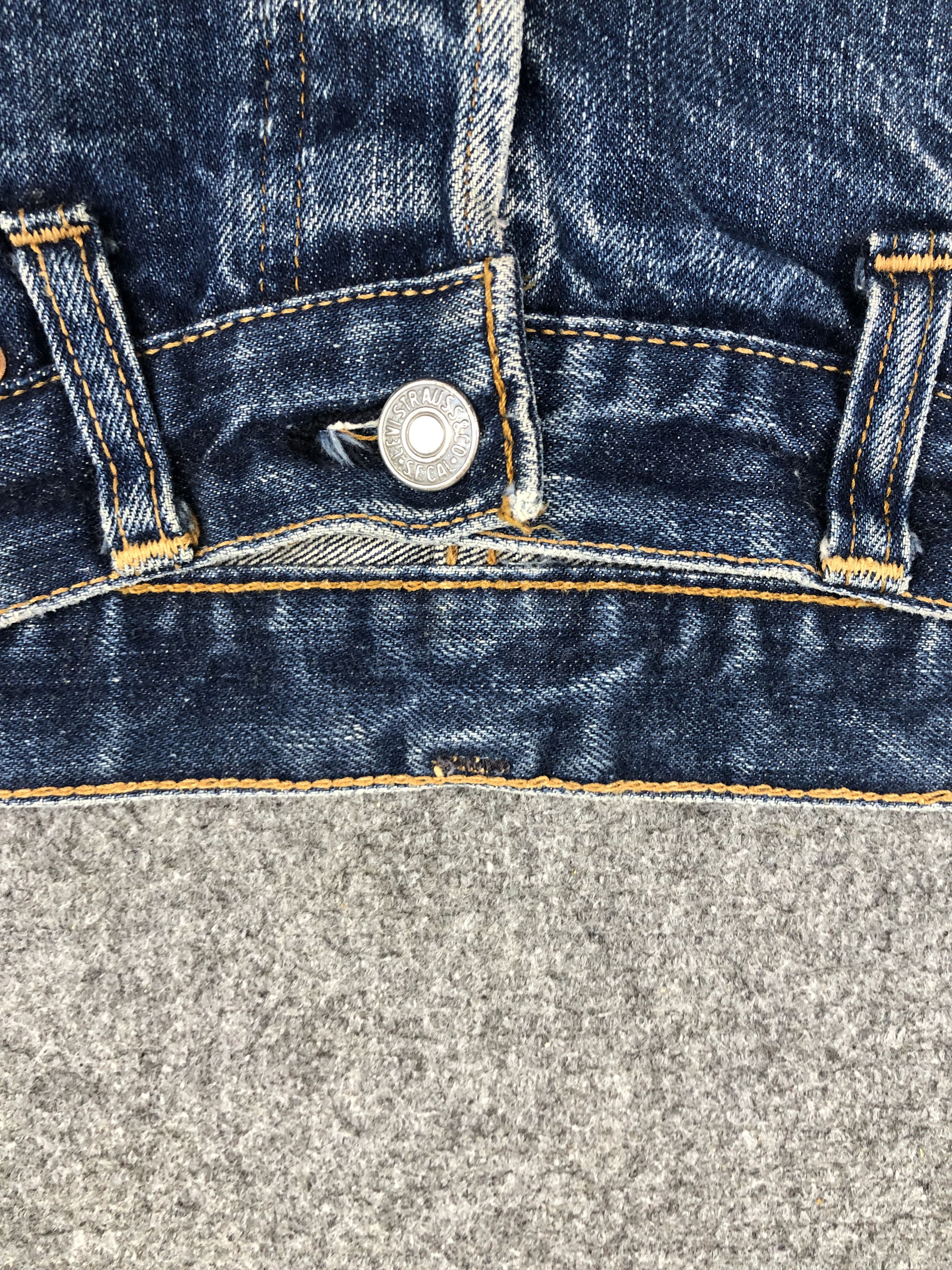 Levi's Blue Denim 80s Vintage Levis 501 Big E Cropped Jeans DP1362 Size US 32 / EU 48 - 3 Thumbnail