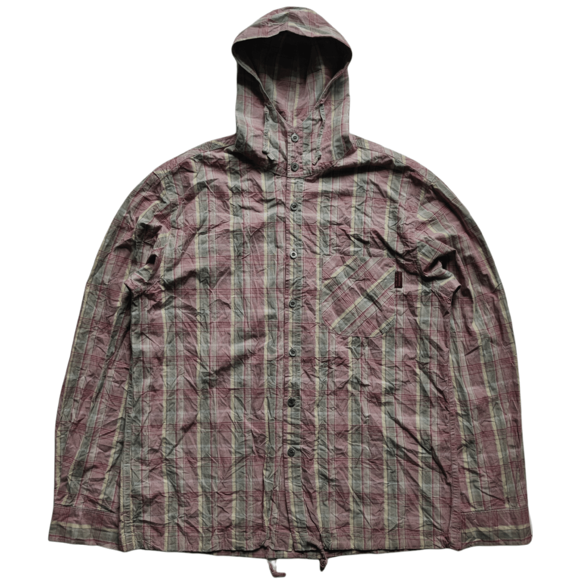 Vtg Hai Sporting Gear By Issey Miyake Plaid Shirt Hoodie