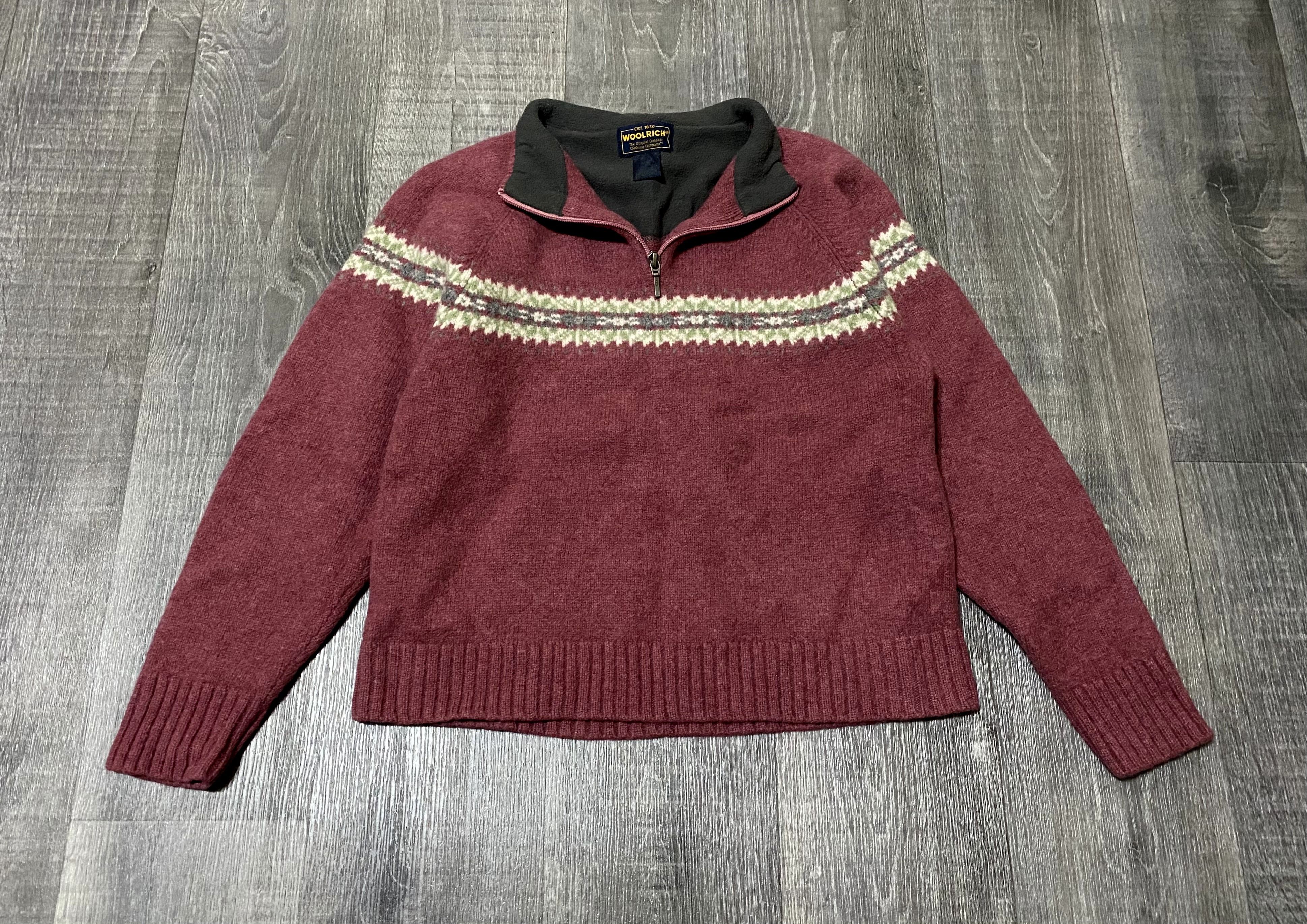 Woolrich Woolen Mills Women's Woolrich Vintage Patterned Zip Wool Fleece Sweater Size US M / EU 48-50 / 2 - 2 Thumbnail