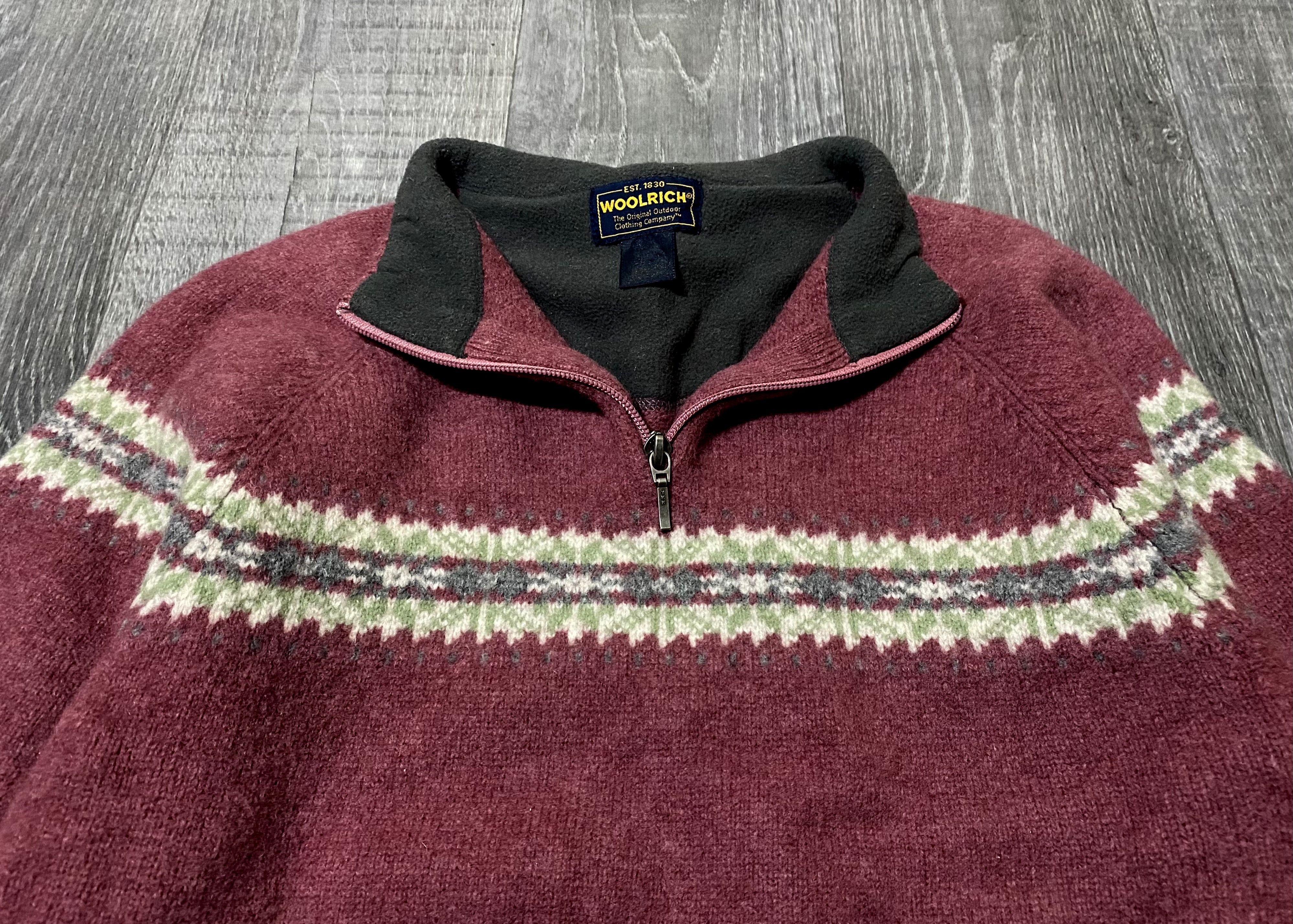 Woolrich Woolen Mills Women's Woolrich Vintage Patterned Zip Wool Fleece Sweater Size US M / EU 48-50 / 2 - 7 Thumbnail