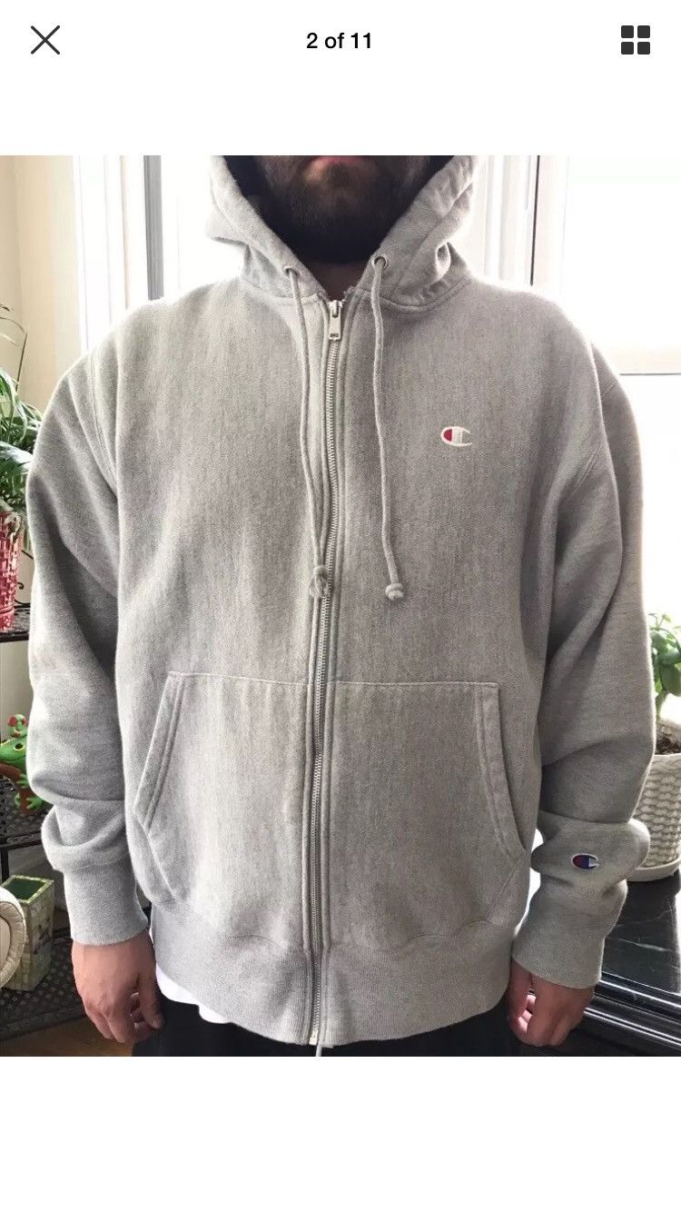 Champion reverse weave heather grey hoodie sale