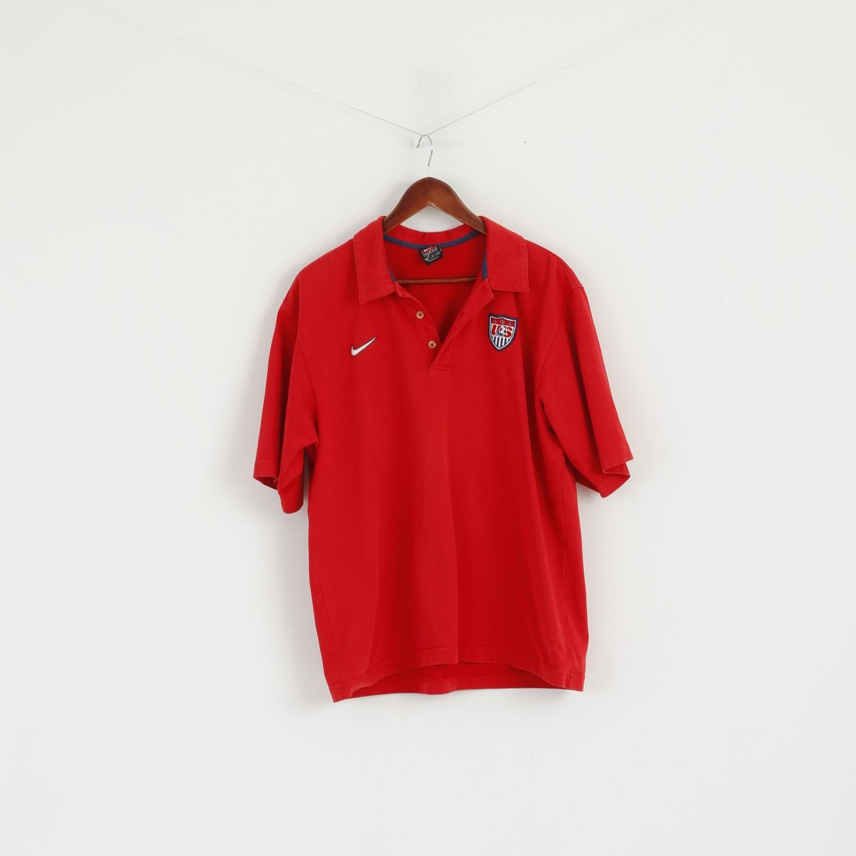 Nike Nike Team Men L Polo Shirt Red Cotton USA Football 6515 Size US L / EU 52-54 / 3 - 2 Thumbnail