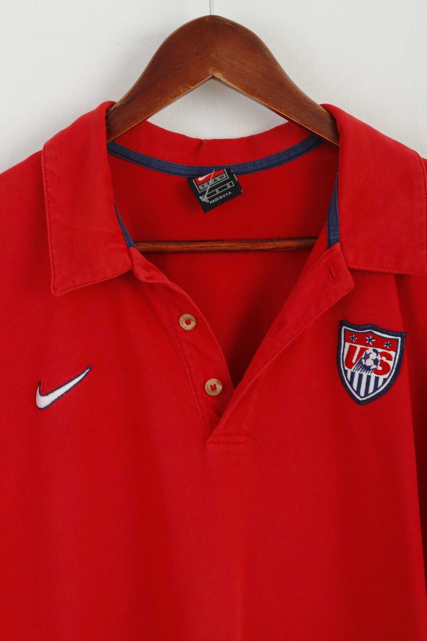 Nike Nike Team Men L Polo Shirt Red Cotton USA Football 6515 Size US L / EU 52-54 / 3 - 3 Thumbnail