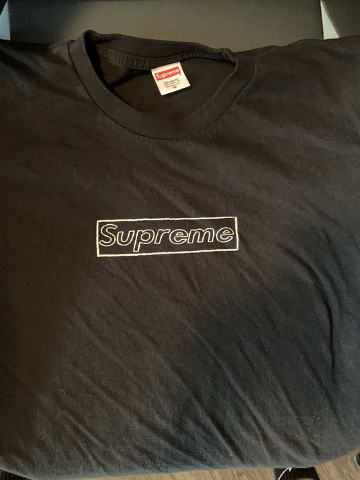 Supreme Supreme x Kaws Chalk Logo Tee Black | Grailed