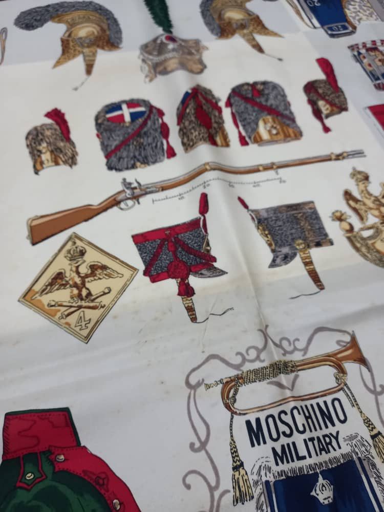 Moschino Moschino Military Silk Scarf Size ONE SIZE - 4 Thumbnail