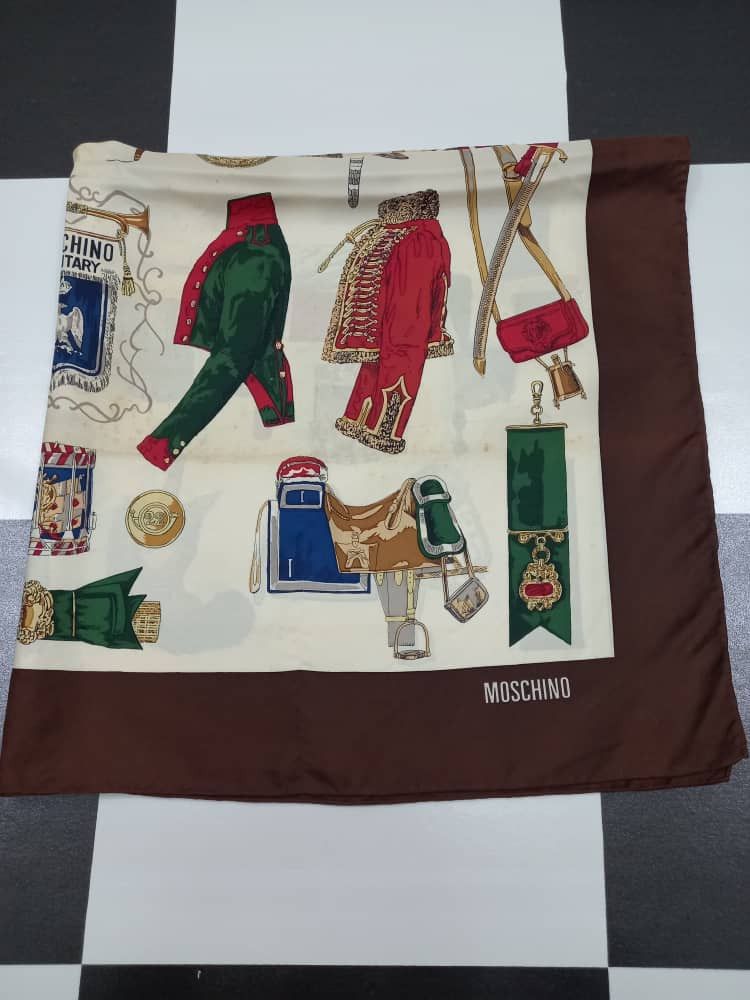 Moschino Moschino Military Silk Scarf Size ONE SIZE - 8 Thumbnail