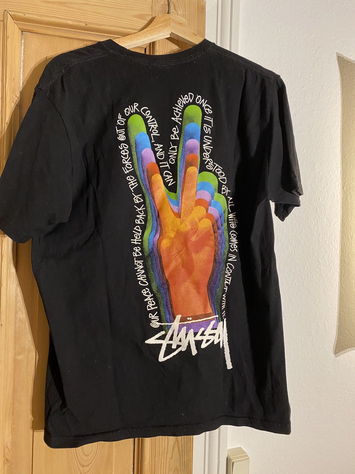 Stussy Peace Sign T Shirt Black | Grailed