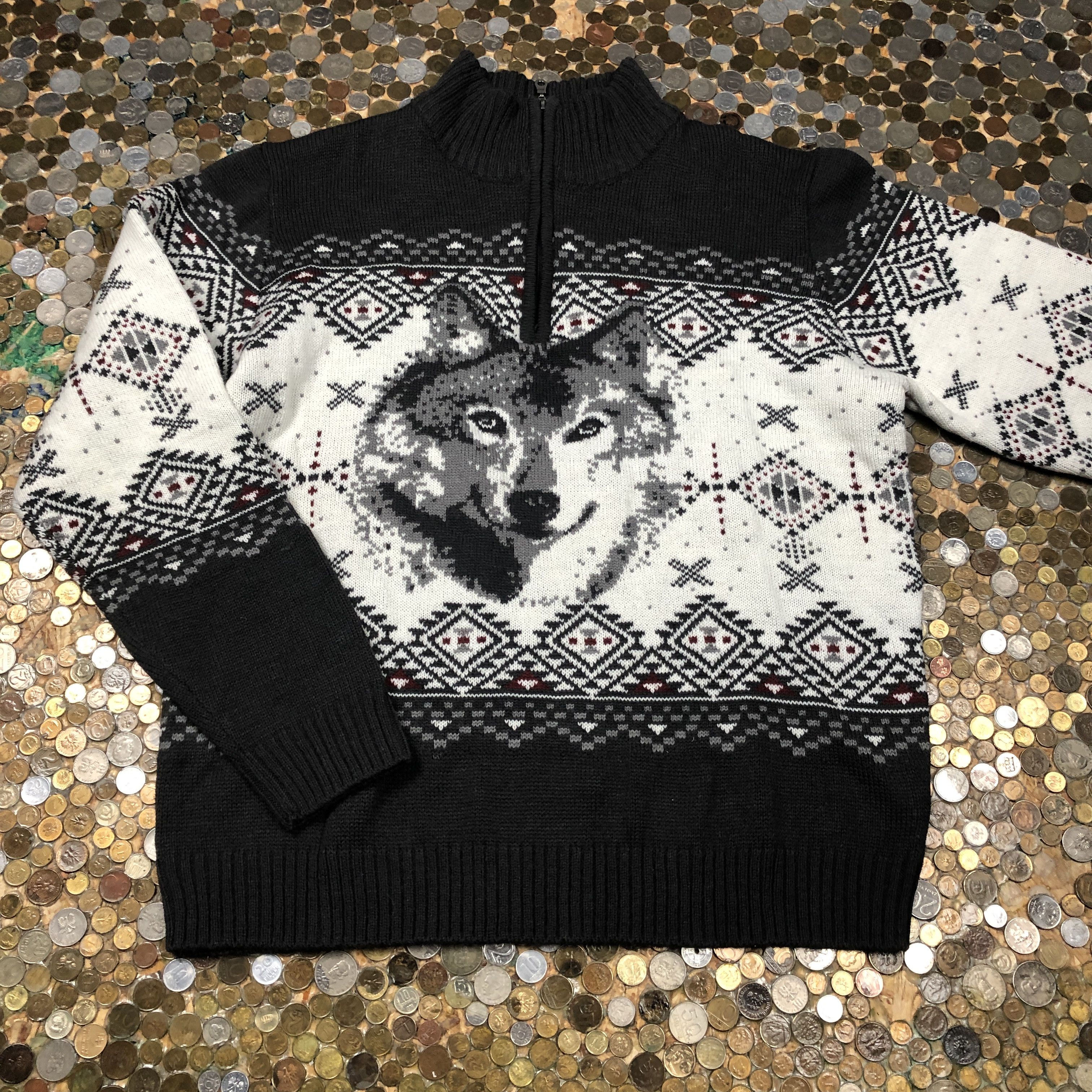 Vintage Vintage Woolf Animal sweater 90's Size US XXL / EU 58 / 5 - 1 Thumbnail