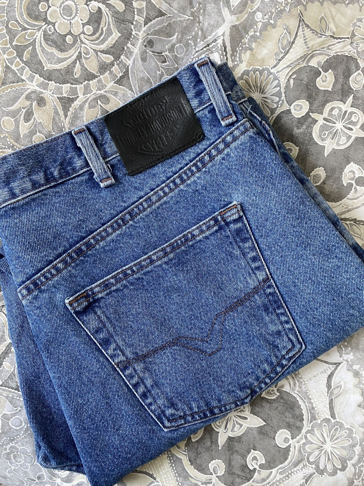 Harley Davidson × Vintage Harley Davidson blue jeans 40x30 Size US 40 / EU 56 - 13 Thumbnail