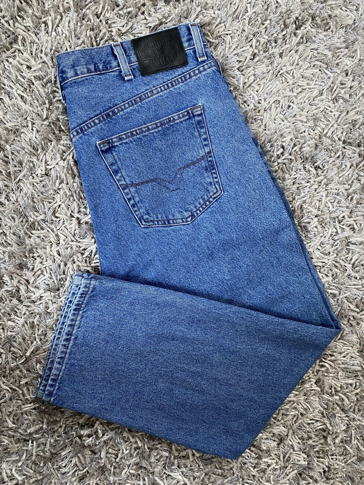 Harley Davidson × Vintage Harley Davidson blue jeans 40x30 Size US 40 / EU 56 - 1 Thumbnail