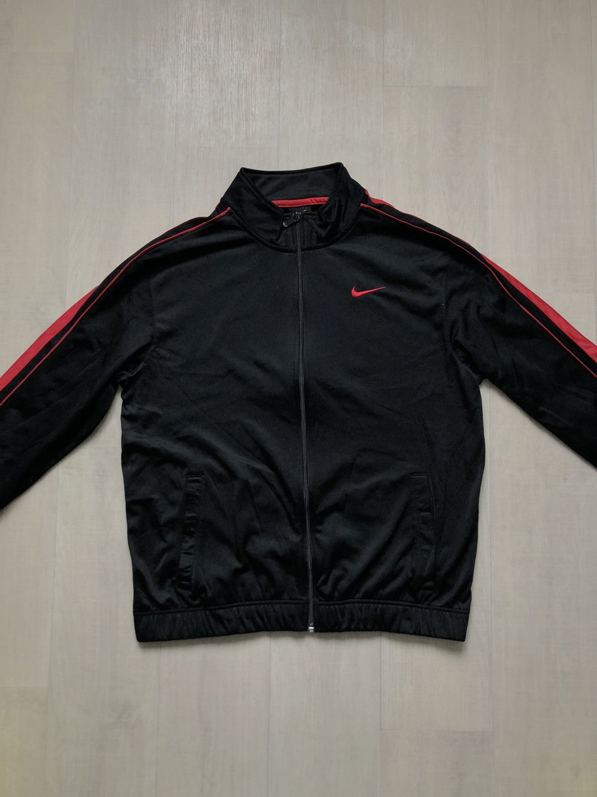Nike × Vintage Vintage Nike Jacket Zip Black Track Top Nike Size M Size US M / EU 48-50 / 2 - 4 Thumbnail