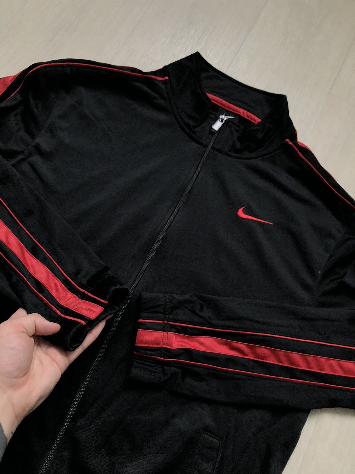 Nike × Vintage Vintage Nike Jacket Zip Black Track Top Nike Size M Size US M / EU 48-50 / 2 - 6 Thumbnail