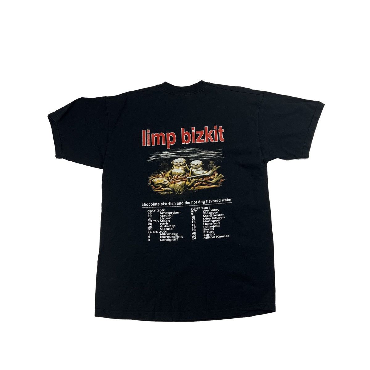 オフィシャル 90's LIMP BIZKIT バンド Tシャツ Limp Bizkit band 90s Logo Rare Design Basic Black Unisex T shirt